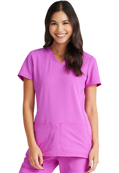 HeartSoul Break on Through Women's Pitter-Pat V-Neck Solid Scrub Top 20710