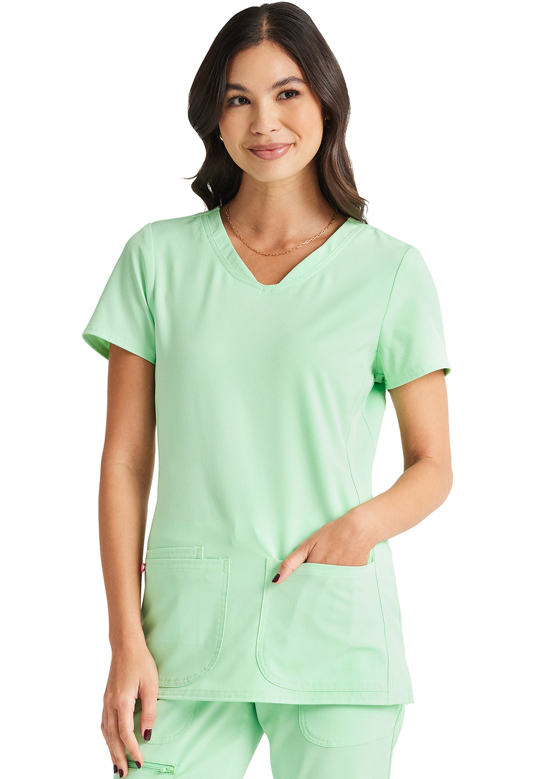 HeartSoul Break on Through Women's Pitter-Pat V-Neck Solid Scrub Top 20710