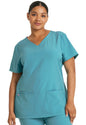 HeartSoul Break on Through Women's Pitter-Pat V-Neck Solid Scrub Top 20710