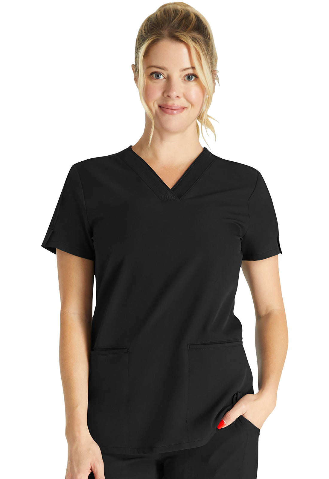 NEW! Allura Reserve Women's V-Neck 3-Pocket Scrub Top CKA701