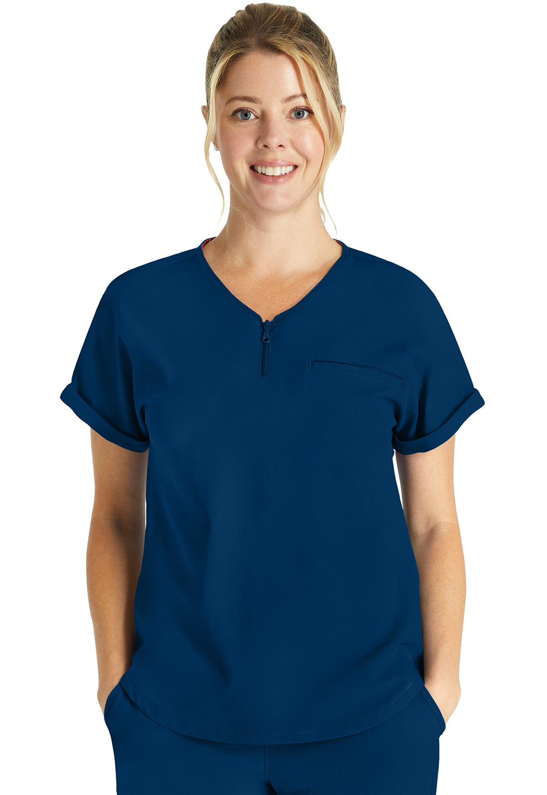 NEW! Allura Reserve Women's Zip V-Neck Tuckable Scrub Top CKA702