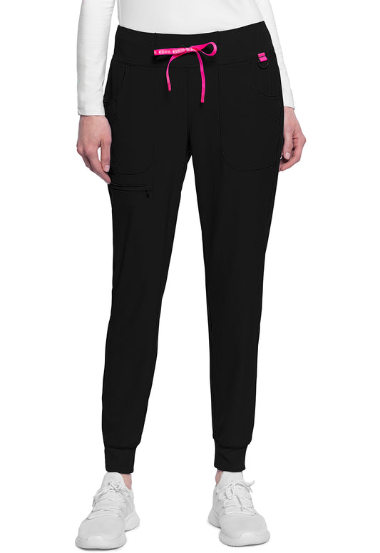 Med Couture AMP Collection Women's Mid-Rise Jogger Scrub Pant MC102 BLK Black