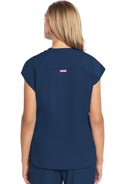 Med Couture AMP Collection Women's Round Neck Tuckable Scrub Top MC703 Navy