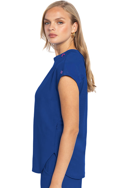 Med Couture AMP Collection Women's Round Neck Tuckable Scrub Top MC703 ROYL Royal