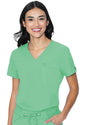 MC Peaches Women's V-Neck Chest Pocket Tuck Top MC8482