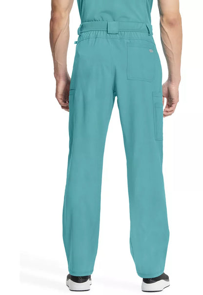 Cherokee Infinity Men's Scrub Set V-Neck 3 Pocket Top & Fly Front Straight Pant in Teal